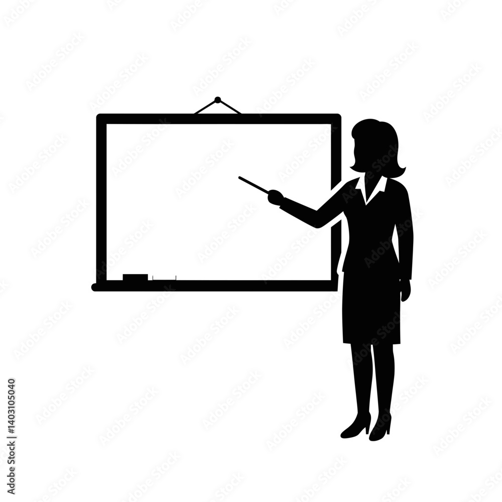 The Educator's Guidance: An illustrative silhouette of an instructor at a board. The Educator's Guidance: An illustrative silhouette of an instructor at a board.