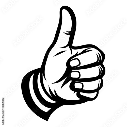 Bold Hand Gesture Giving Thumbs Up Sign Symbolizing Approval and Positivity for Designs