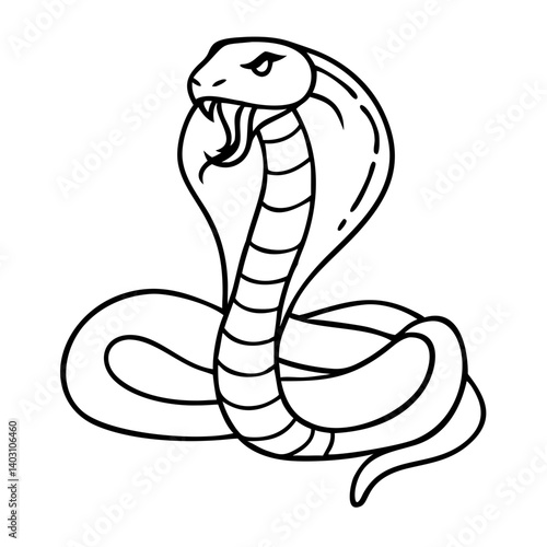 Intricate Cobra Illustration for Tattoo Design and Coloring Book Art