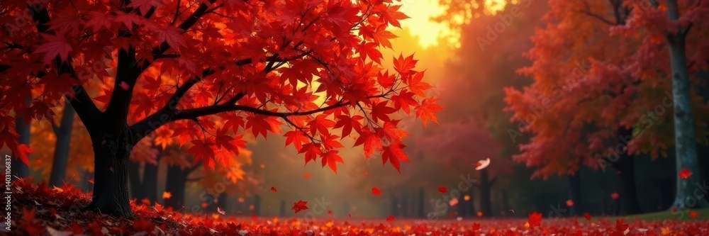 Burning bush of Tatar maple, fiery autumn leaves ablaze , detail, yellow Burning bush of Tatar maple, fiery autumn leaves ablaze , detail, yellow