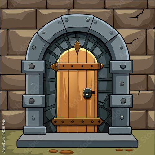 Dungeon door vector for fantasy games and RPG maps. Printable digital graphic design file.