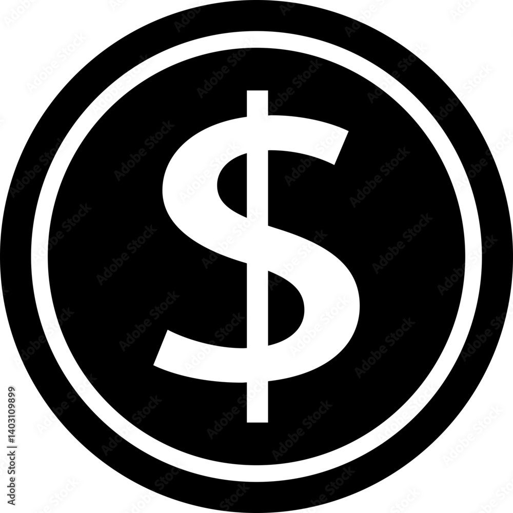 Doller currency icon in flat, line. isolated on transparent background Doller currency icon in flat, line. isolated on transparent background