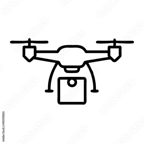 Drone Delivery System Vector Illustration for Technology and Logistics Applications