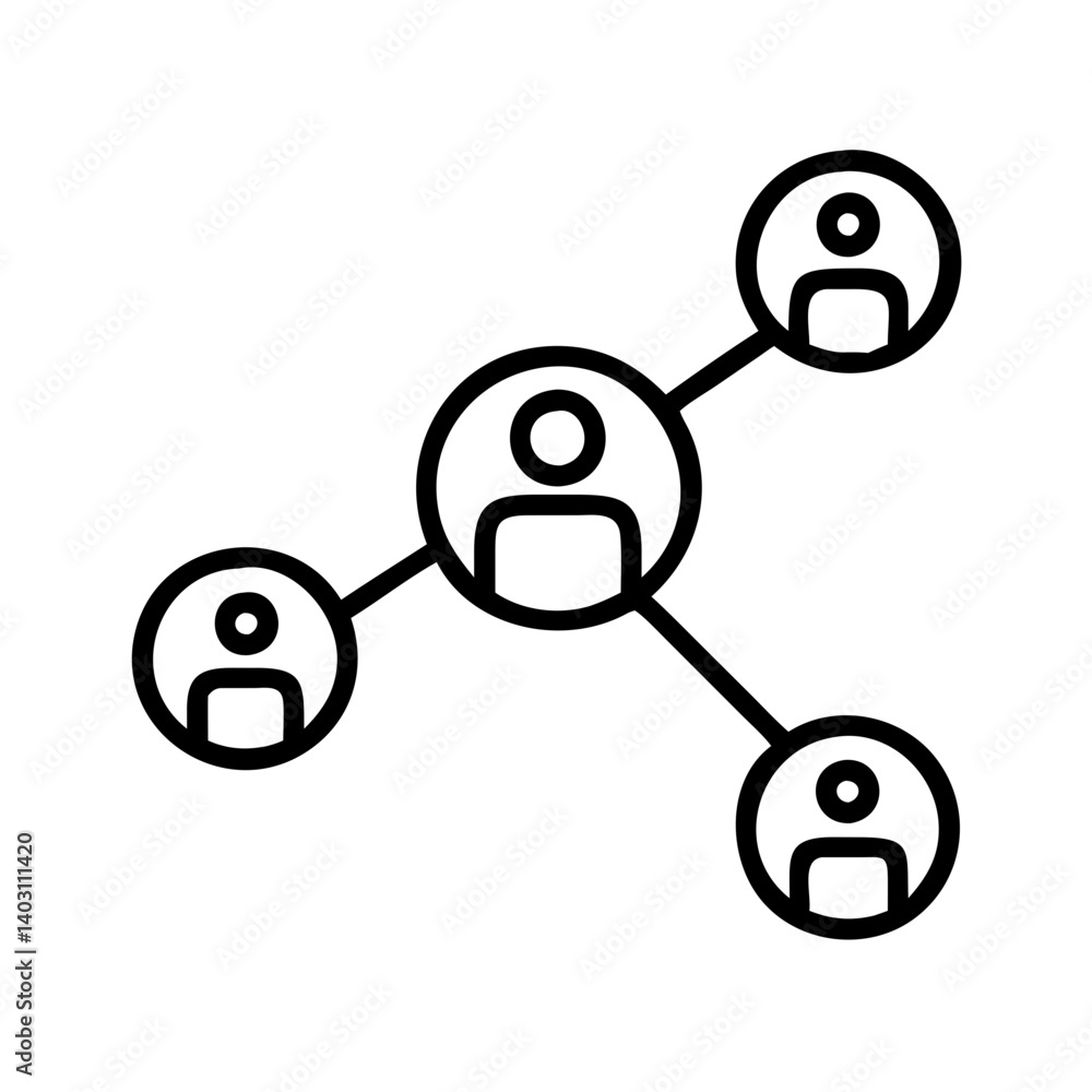 People Connection Network Outline for Social Media or Team Collaboration Design People Connection Network Outline for Social Media or Team Collaboration Design