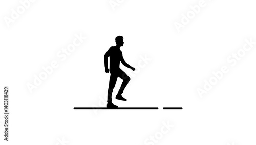Ataxia symbol, black isolated silhouette