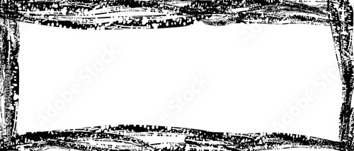 Frame for banner with grunge texture effect. Vector crayon border