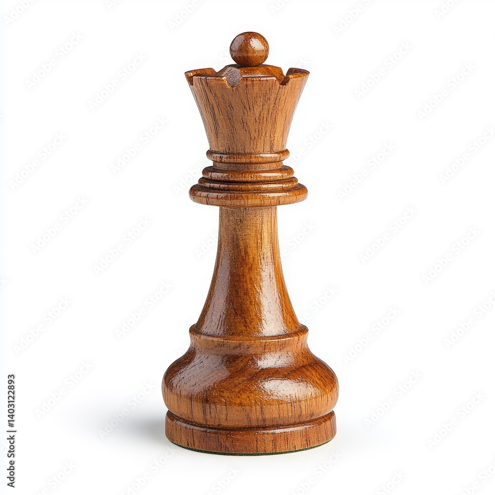 Wooden Chess Queen, Isolated Wooden Chess Queen, Isolated