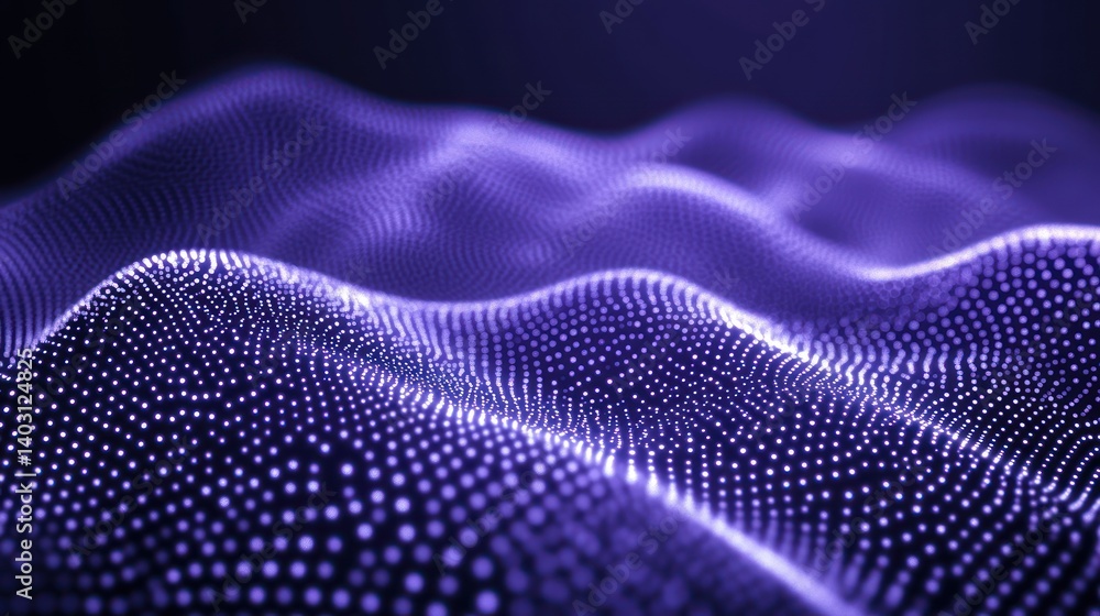 Naklejka premium Purple digital wave, abstract background, flowing data, tech illustration, website header