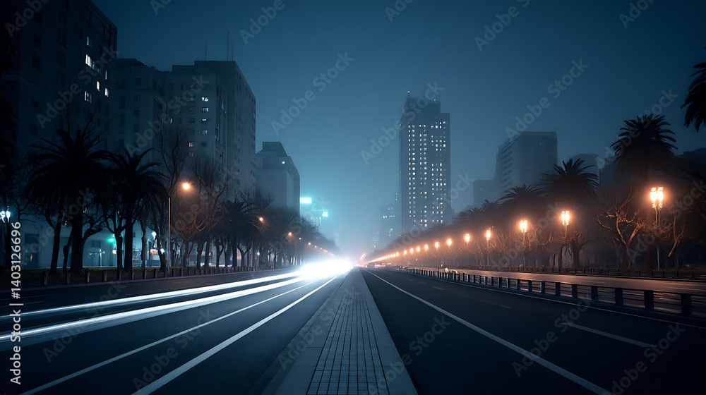Fototapeta premium night city road