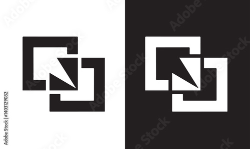 Set of modern vector logos and icons including abstract shapes, business branding symbols, letter designs, creative illustrations, minimal graphic elements and colorful trendy flat style icons.