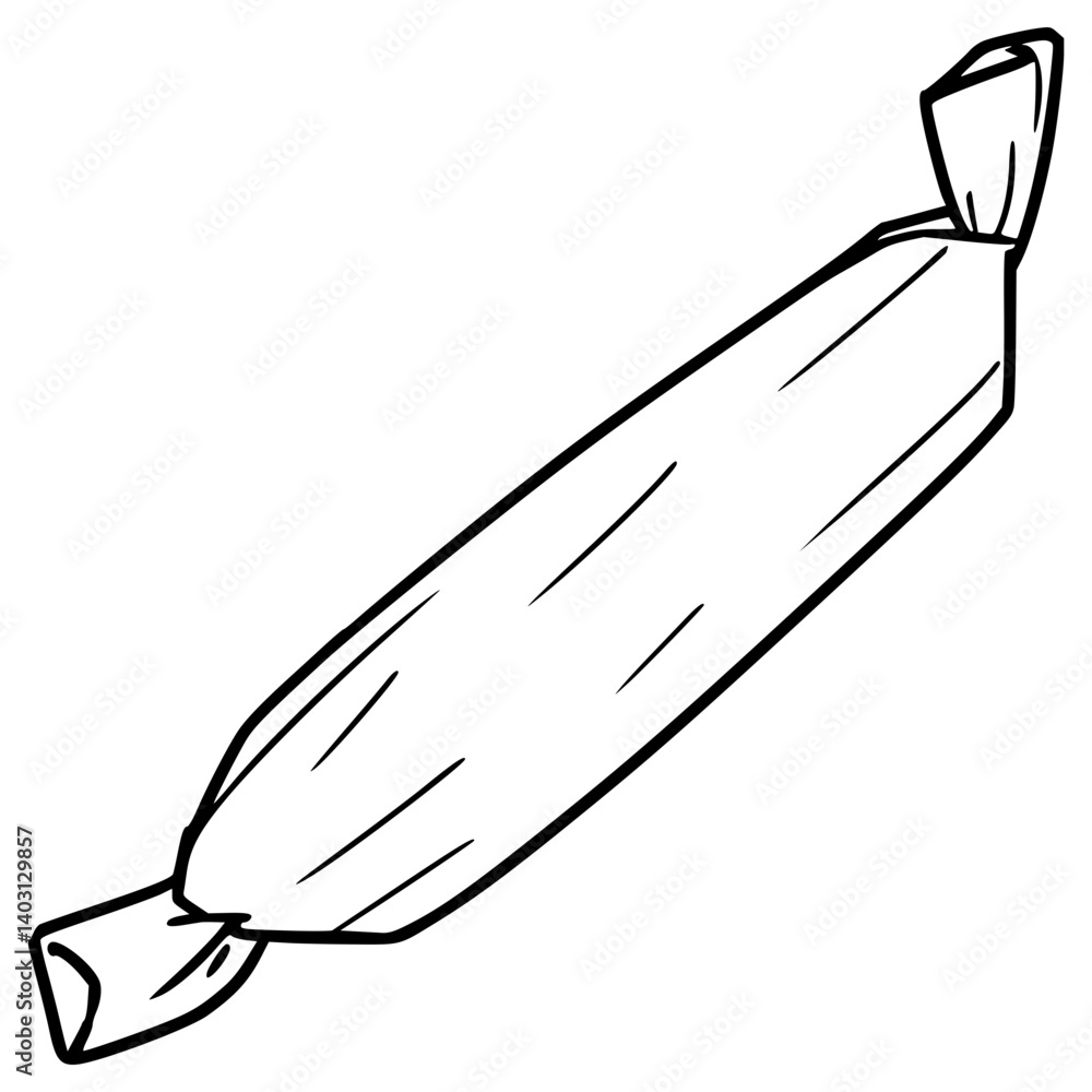 Obraz premium lontong or indonesian rice cake illustration hand drawn outline vector