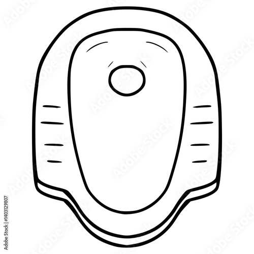 squat toilet illustration hand drawn outline vector