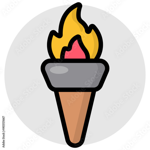 Perfect design icon of vintage torch 