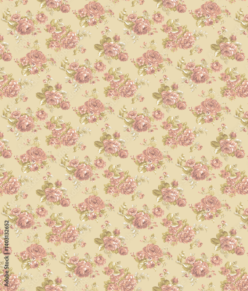 Fototapeta premium Beautiful Mughal art textile design pattern with beautiful colours for digital print 