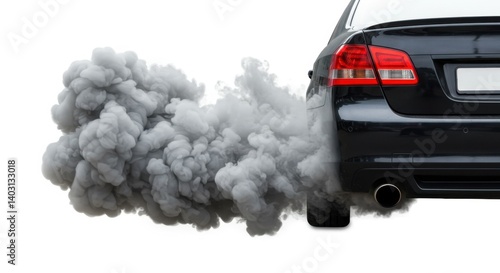 Grey Exhaust Smoke Billowing from Sedan Muffler