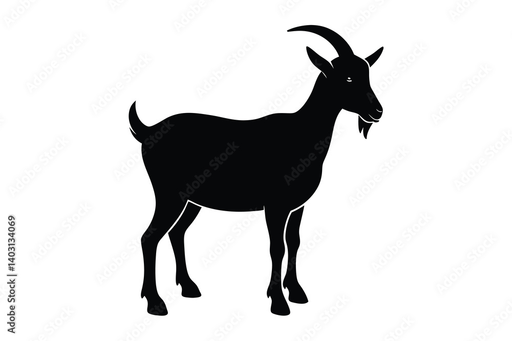 Silhouettes of goat vector illustration on white background Silhouettes of goat vector illustration on white background