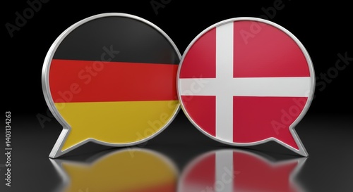 German and Danish Flags within Speech Bubbles Illustrating Dialogue Concepts Free Download German and Danish Flags within Speech Bubbles Illustrating Dialogue Concepts - GFXLoad