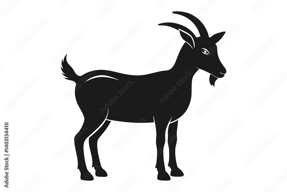 Silhouettes of goat vector illustration on white background Silhouettes of goat vector illustration on white background