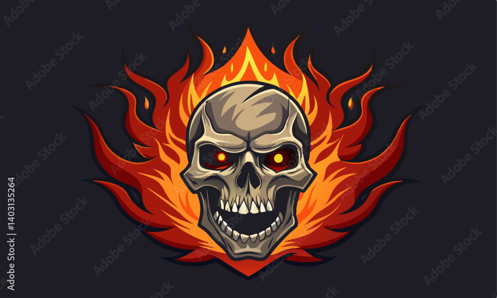 Download Realistic Skull With Fire Vector Illustration Svg File For Design. Download Realistic Skull With Fire Vector Illustration Svg File For Design.