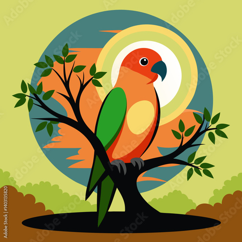 Download Parrot, Tree  Silhouette Vector Illustrate Svg File For Design.