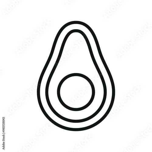 Avocado fruit icon represents healthy eating, fresh ingredients, and nutritious plant-based lifestyle.