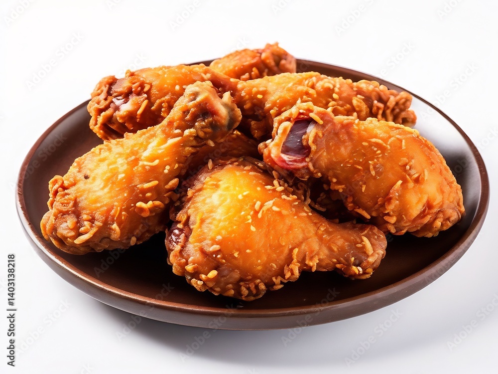 Crispy Fried Chicken Drumsticks on a Plate Crispy Fried Chicken Drumsticks on a Plate