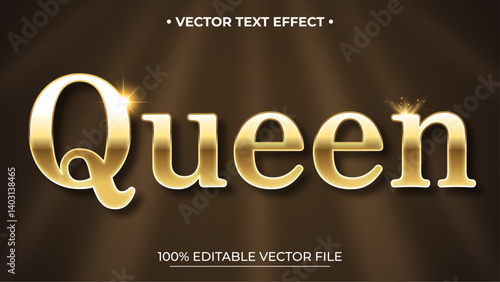 Queen text gold luxury editable text effect style