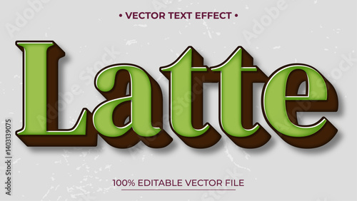 Green retro vintage text effect, Editable text effect