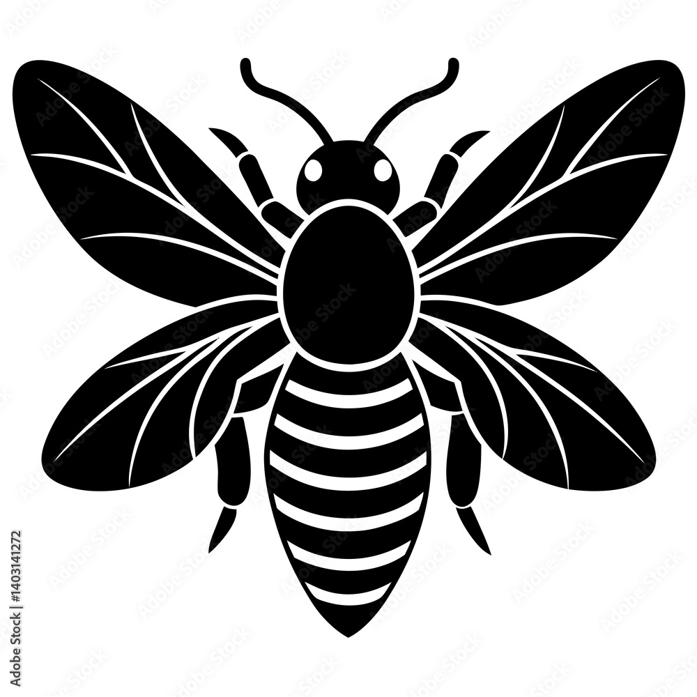Bee wings close up silhouette vector illustration Bee wings close up silhouette vector illustration