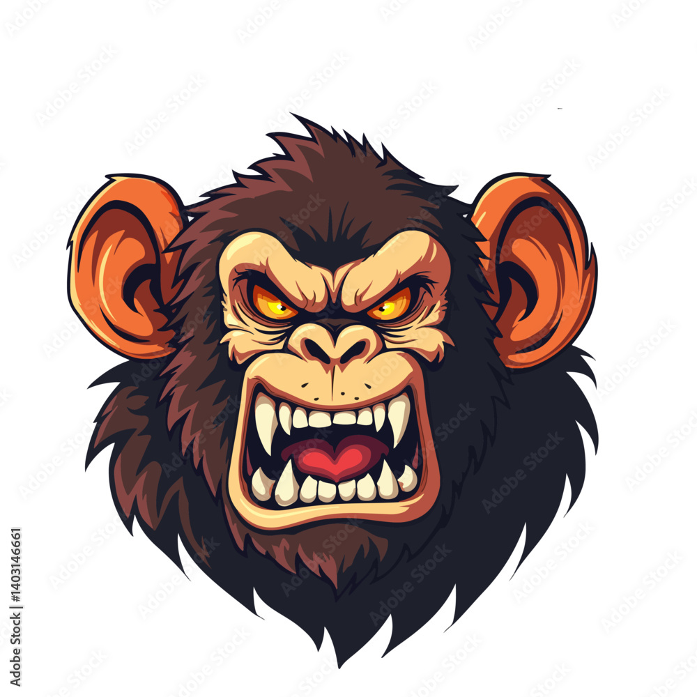 Fototapeta premium animals cartoon vector illustration ape monkey art drawing 