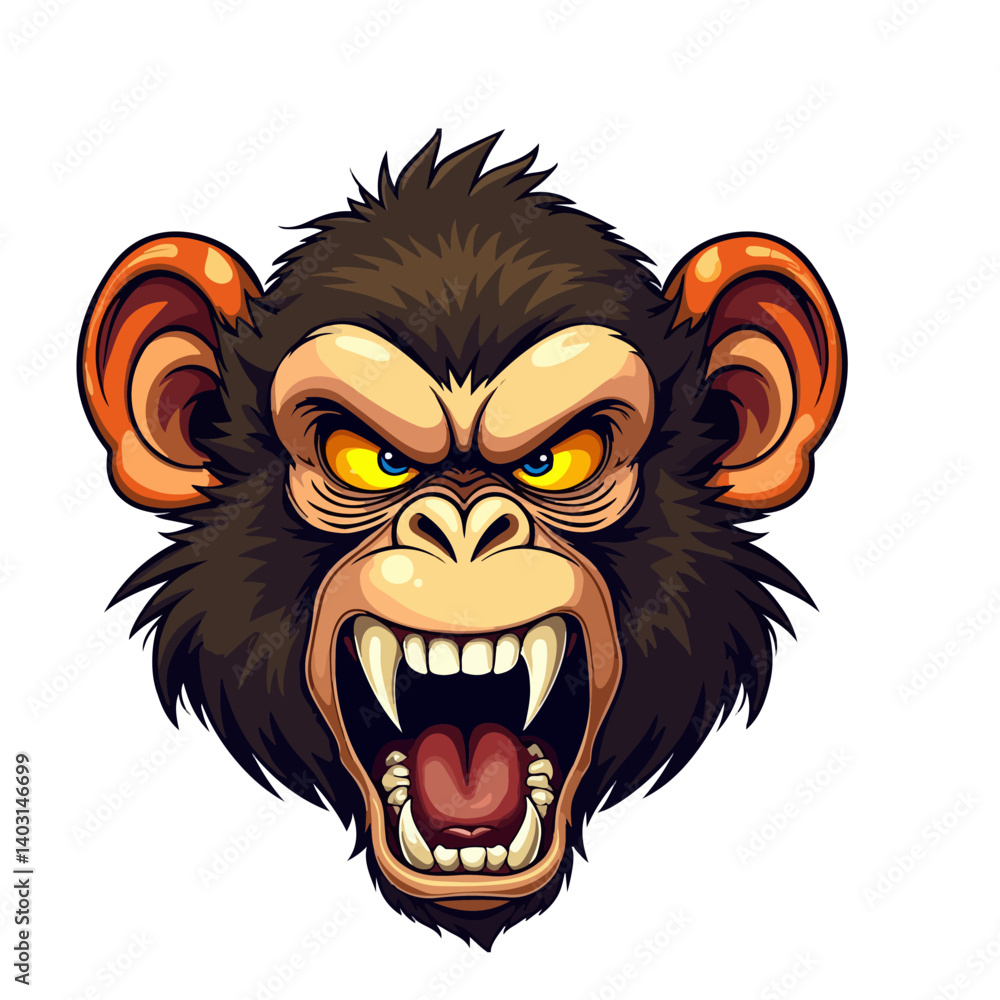 Fototapeta premium animals cartoon vector illustration ape monkey art drawing