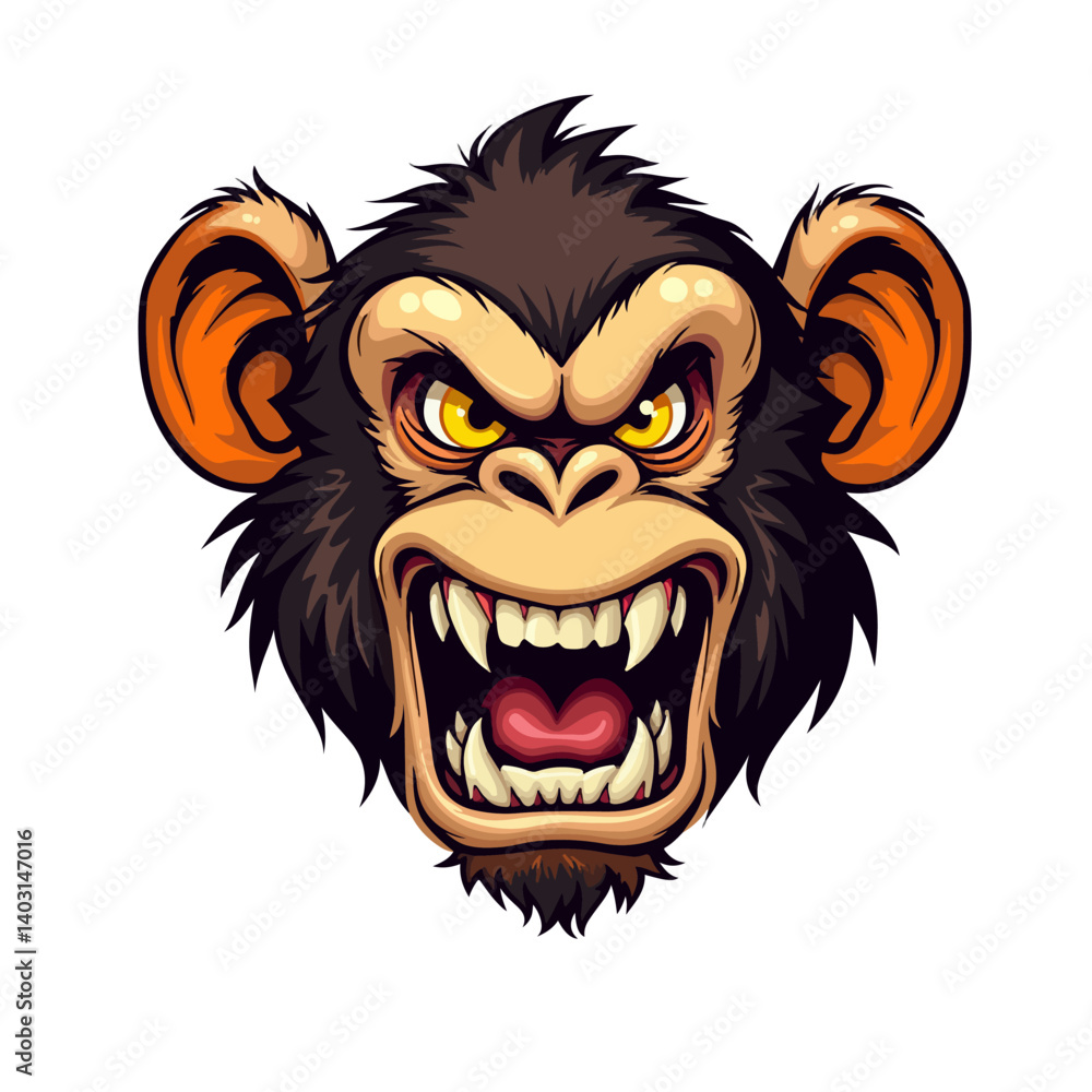 Fototapeta premium animals cartoon vector illustration ape monkey art drawing 