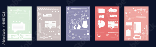 social media communication illustration element, marketing your business, communication element vector design, trendy social media element 