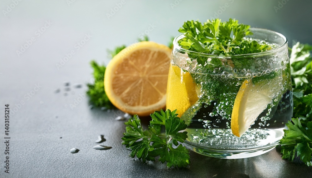 Water with parsley and lemon Water with parsley and lemon