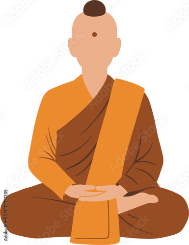 llustrations of monks meditating 