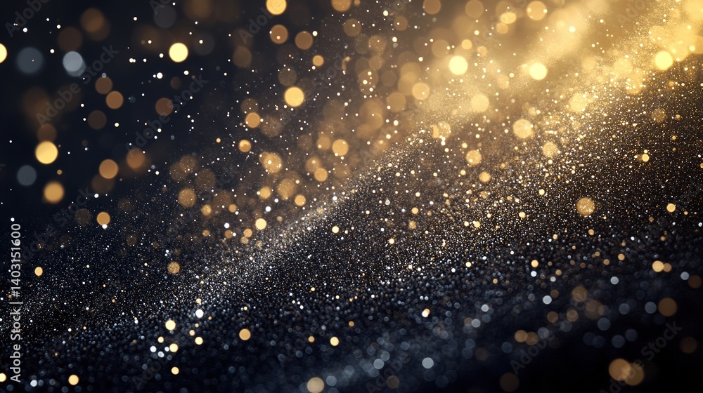 Obraz premium Golden and silver fireworks burst in a night sky, symbolizing celebration and joy.