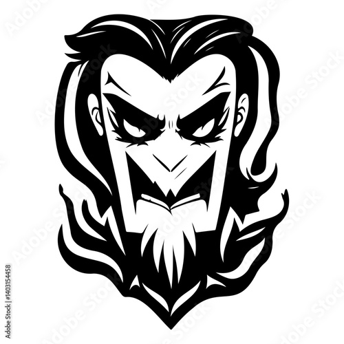 Vector Portrait of a Maniacal Comic Villain