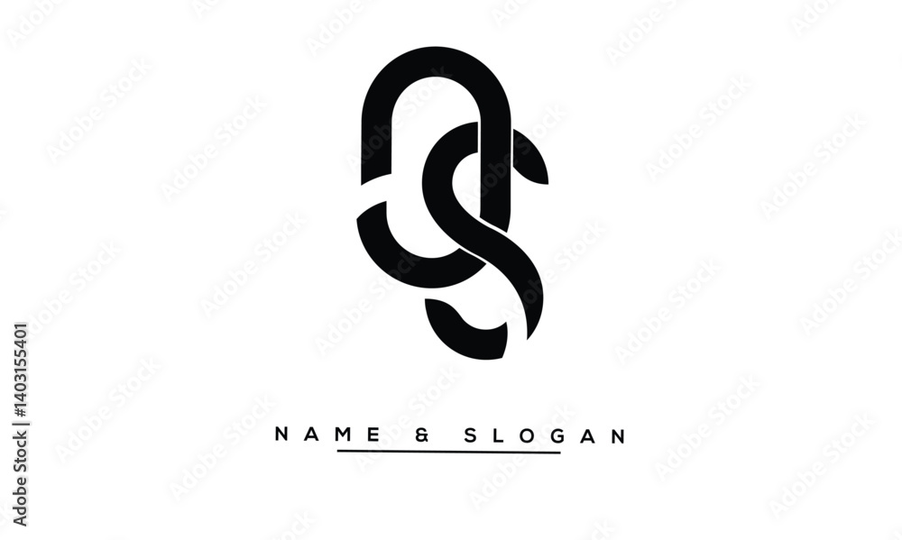 SO, OS Abstract Letters Logo Monogram