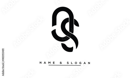 Obraz na płótnie SO, OS Abstract Letters Logo Monogram w salonie