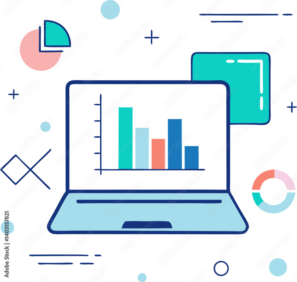 Statistics Data and Analytics Software Laptop Application