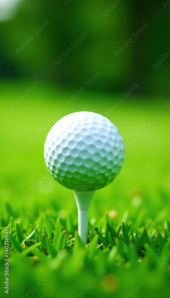 custom made wallpaper toronto digitalGolf tee inserted into a white golf ball atop lush green grass, photography, bright, image