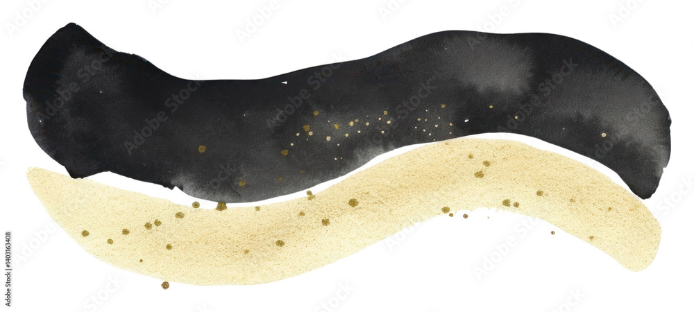 Obraz premium PNG Black wave brush white background boudin banana.