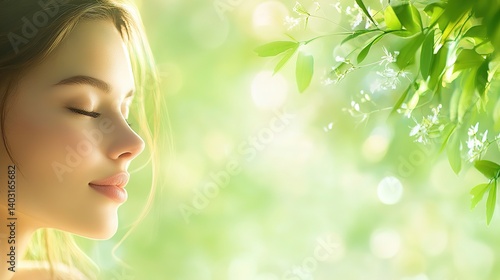Woman enjoying a relaxing facial treatment, embodying tranquility and self-care.

