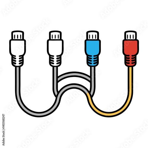 usb cable on white background