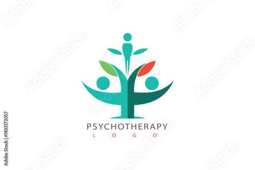 Flat minimalist psychotherapy logo therapy logo 