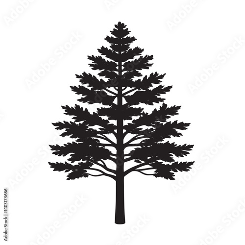 Larch tree silhouette for alpine nature projects