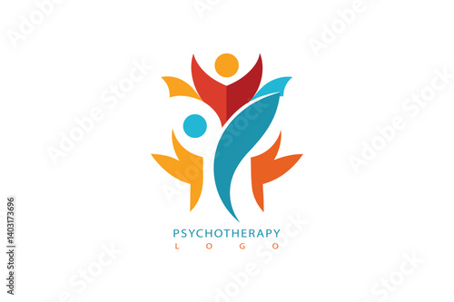 Flat minimalist psychotherapy logo therapy logo 
