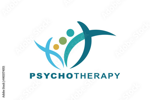Flat minimalist psychotherapy logo therapy logo 