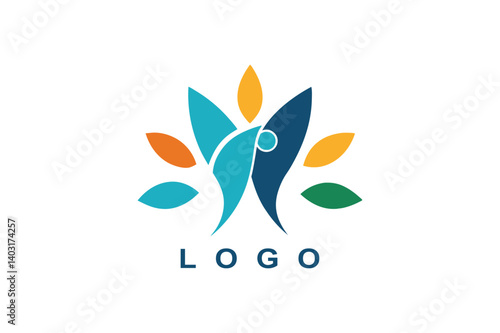 Flat minimalist psychotherapy logo therapy logo 