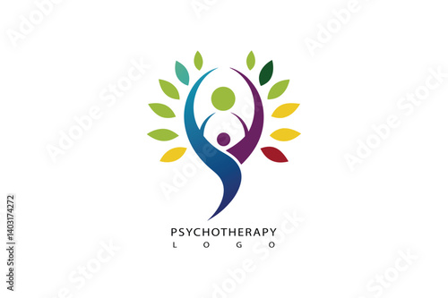 Flat minimalist psychotherapy logo therapy logo 